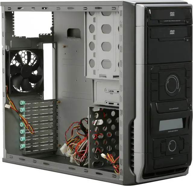 Alt view image 9 of 12 - GMC Black Steel K-2 Ebony AZT-GMCK2-EB ATX Media Center / HTPC Case