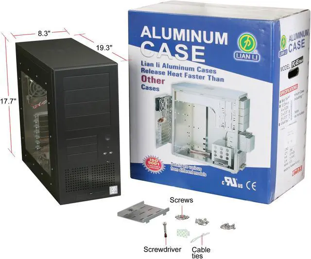 Alt view image 14 of 14 - LIAN LI PC-65B Black Aluminum ATX Mid Tower Computer Case