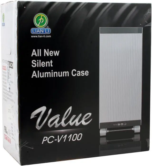 Alt view image 13 of 13 - LIAN LI V SILENT PC-V1100B Black Aluminum ATX Mid Tower Computer Case