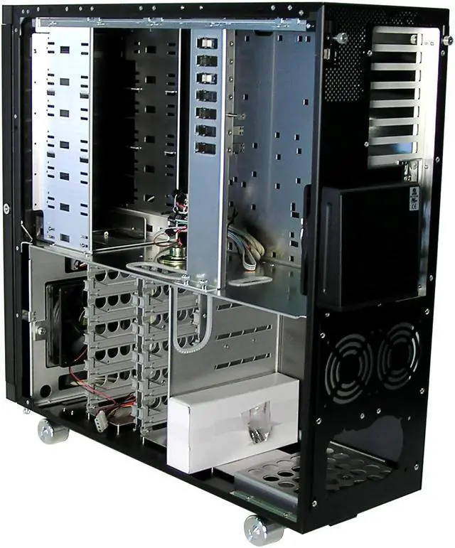 Alt view image 9 of 11 - LIAN LI V SERIES PC-V2100B Black Aluminum ATX Full Tower Computer Case