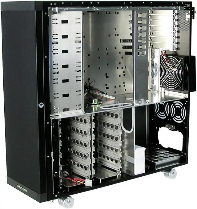 Alt view image 8 of 11 - LIAN LI V SERIES PC-V2100B Black Aluminum ATX Full Tower Computer Case