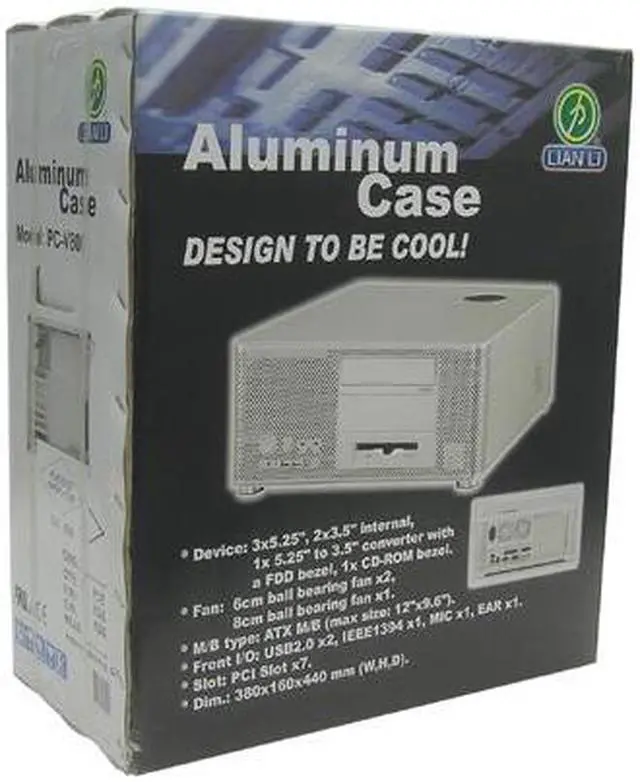 Alt view image 5 of 5 - LIAN LI PC-V800B Black Aluminum ATX Desktop Computer Case