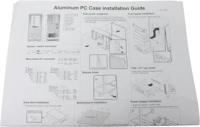 Alt view image 11 of 14 - LIAN LI V COOL PC-V1200B plus Black Aluminum ATX Mid Tower Computer Case
