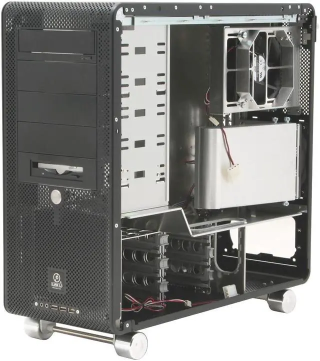 Alt view image 7 of 11 - LIAN LI PC-V1000BPLUSII W Black Aluminum ATX Mid Tower Computer Case