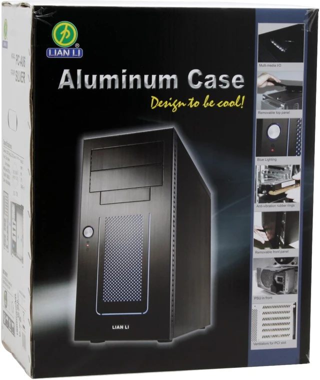 Alt view image 12 of 12 - LIAN LI PC-A06A Silver Aluminum ATX Mini Tower Computer Case