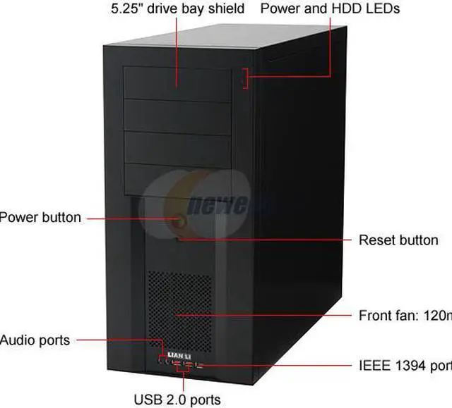 Alt view image 3 of 10 - LIAN LI PC-A09B Black Aluminum ATX Mid Tower Computer Case