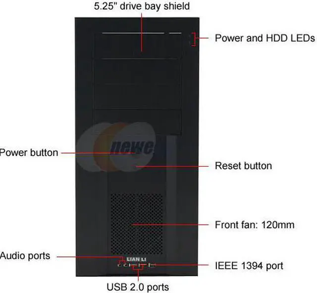 Alt view image 2 of 10 - LIAN LI PC-A09B Black Aluminum ATX Mid Tower Computer Case