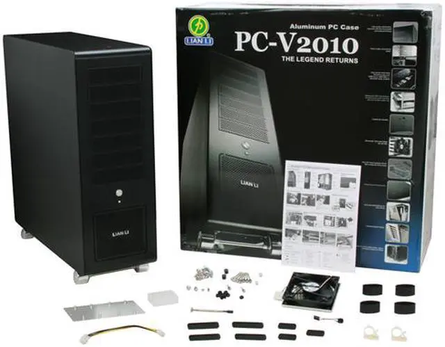 Alt view image 12 of 12 - LIAN LI PC-V2010B Black Aluminum ATX Full Tower Computer Case