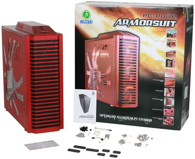 Alt view image 13 of 13 - LIAN LI PC-P80R Red Aluminum ATX Full Tower Computer Case
