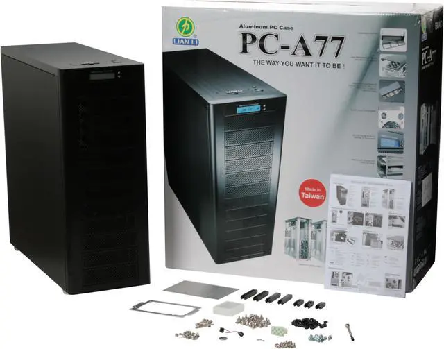 Alt view image 12 of 12 - LIAN LI PC-A77B Black Aluminum ATX Full Tower Computer Case