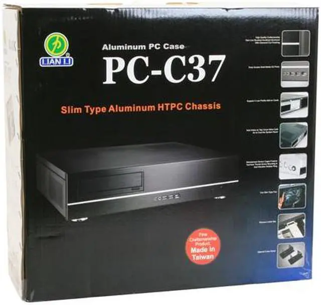 Alt view image 10 of 10 - LIAN LI Black Aluminum PC-C37B Micro ATX Media Center / HTPC Case