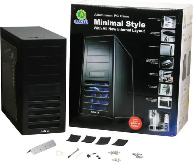 Alt view image 12 of 12 - LIAN LI PC-7FW Black Aluminum ATX Mid Tower Computer Case