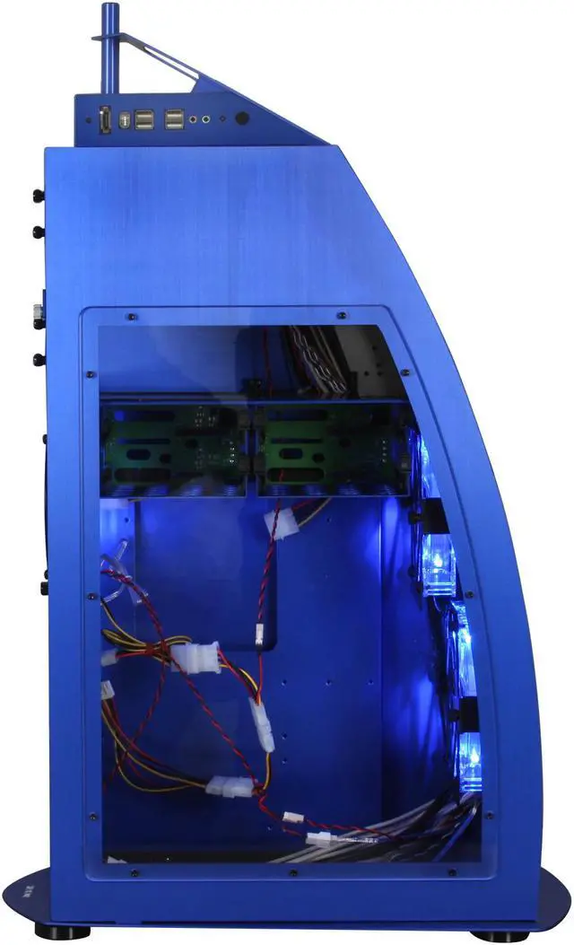 Alt view image 4 of 11 - LIAN LI PC-888 Blue Aluminum ATX Full Tower Computer Case