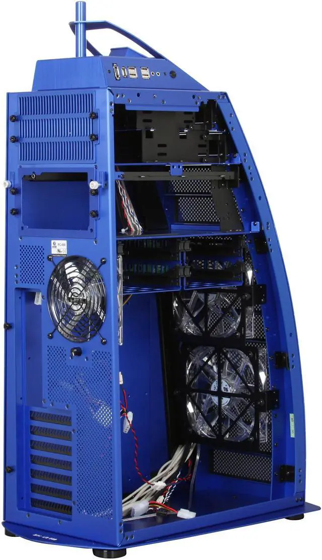 Alt view image 7 of 11 - LIAN LI PC-888 Blue Aluminum ATX Full Tower Computer Case