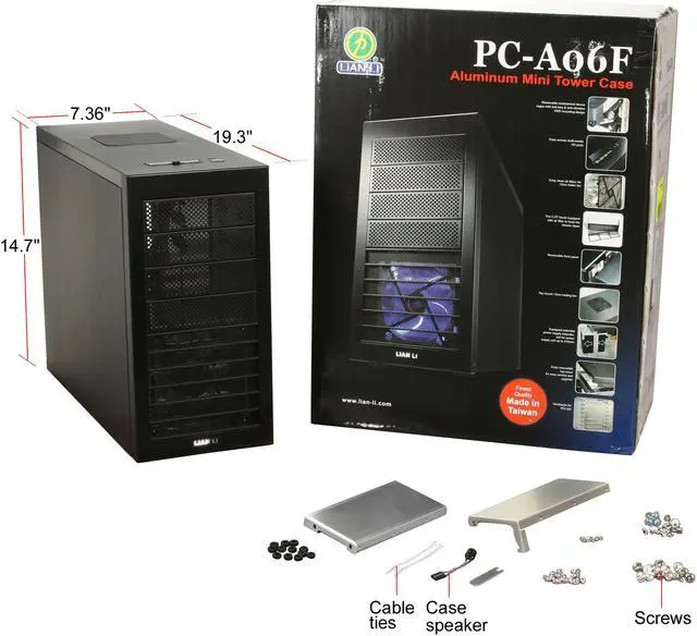 Alt view image 12 of 12 - LIAN LI PC-A06FB Black Aluminum ATX Mid Tower Computer Case