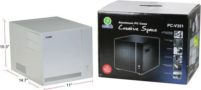 Alt view image 9 of 9 - LIAN LI PC-V351A Silver Aluminum Micro ATX Desktop Computer Case