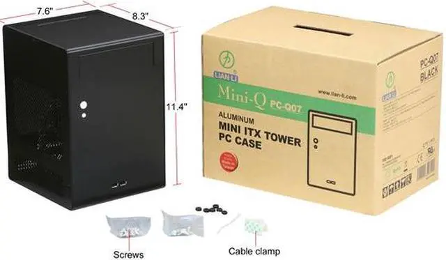 Alt view image 10 of 10 - LIAN LI PC-Q07 Black Aluminum Mini-ITX Tower Computer Case