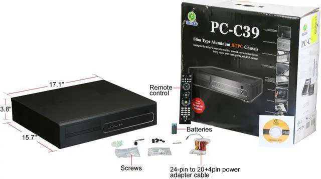 Alt view image 10 of 10 - LIAN LI Black Aluminum PC-C39 Micro ATX Media Center / HTPC Case