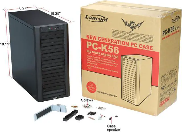 Alt view image 9 of 9 - LIAN LI Lancool PC-K56 Black 0.8 mm SECC, Plastic + Mesh ATX Mid Tower Computer Case