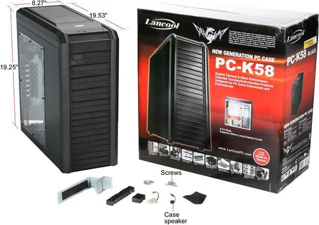 Alt view image 10 of 10 - LIAN LI Lancool PC-K58W Black 0.8 mm SECC, Plastic + Mesh ATX Mid Tower Computer Case