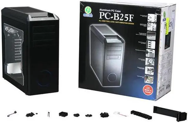 Alt view image 9 of 9 - LIAN LI PC-B25FWB Black Aluminum ATX Mid Tower Computer Case