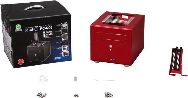 Alt view image 6 of 6 - LIAN LI PC-Q06R Red Aluminum Mini-ITX Test Bench Computer Case