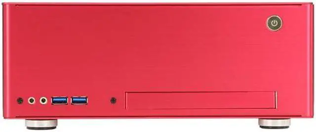 Alt view image 2 of 7 - LIAN LI PC-Q09R Red Aluminum Mini-ITX Desktop Computer Case 110W adapter Power Supply