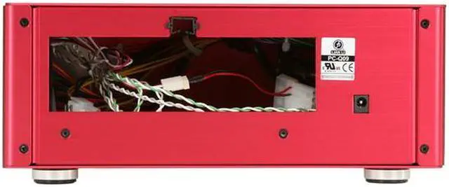Alt view image 4 of 7 - LIAN LI PC-Q09R Red Aluminum Mini-ITX Desktop Computer Case 110W adapter Power Supply
