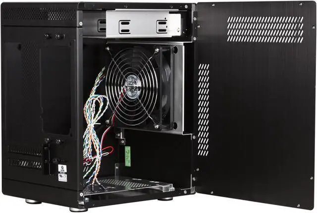 Alt view image 4 of 8 - LIAN LI PC-Q11B Black Aluminum Mini-ITX Tower Computer Case