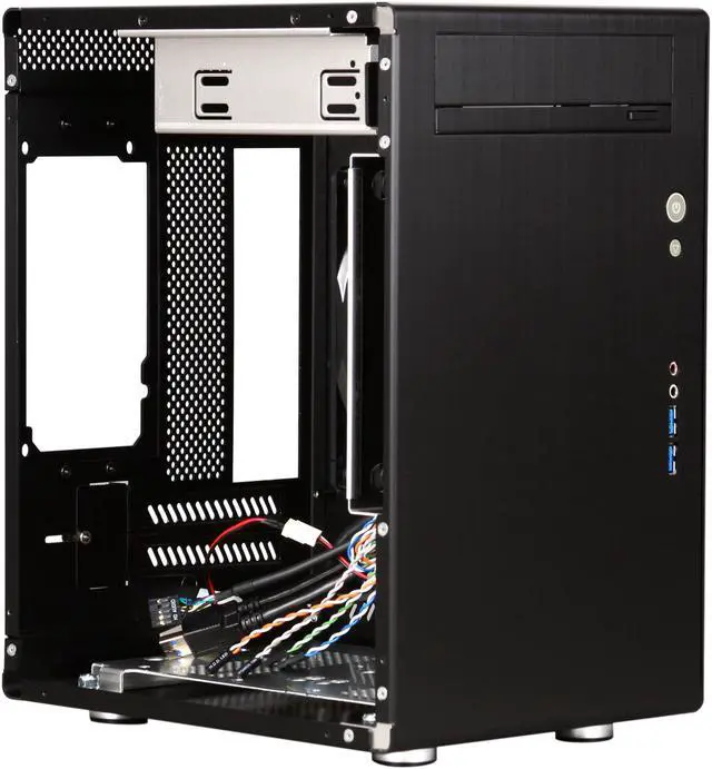 Alt view image 6 of 8 - LIAN LI PC-Q11B Black Aluminum Mini-ITX Tower Computer Case