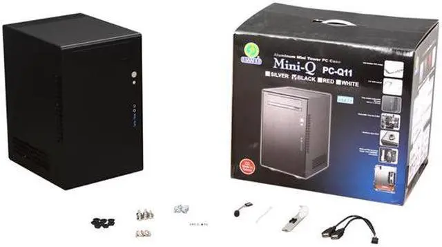 Alt view image 8 of 8 - LIAN LI PC-Q11B Black Aluminum Mini-ITX Tower Computer Case