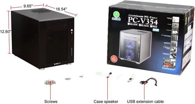Alt view image 8 of 8 - LIAN LI PC-V354B Black Aluminum Micro ATX Mini Tower Computer Case