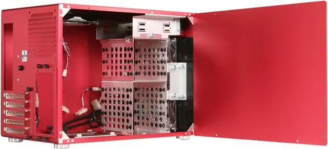 Alt view image 5 of 7 - LIAN LI PC-V354R Red Aluminum Micro ATX Mini Tower Computer Case