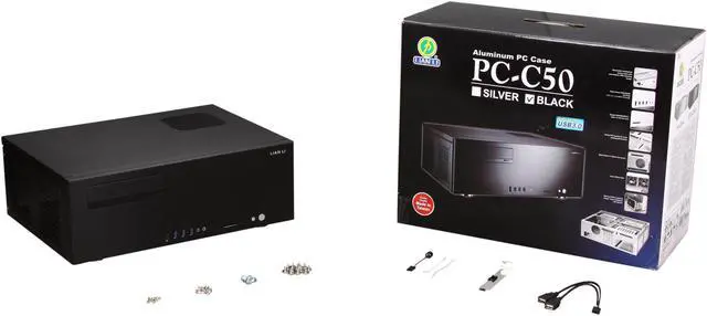 Alt view image 7 of 7 - LIAN LI Black Aluminum PC-C50B Micro ATX Media Center / HTPC Case