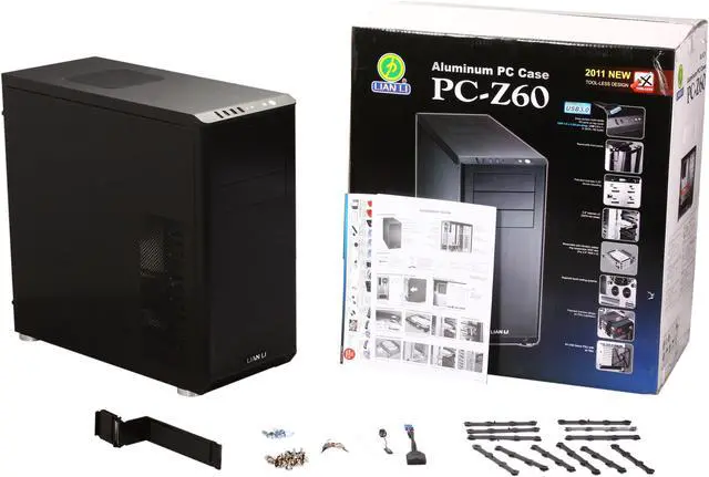 Alt view image 10 of 10 - LIAN LI PC-Z60B Black Aluminum ATX Mid Tower Computer Case