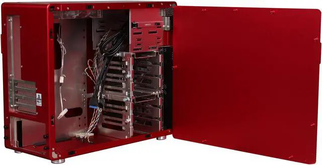 Alt view image 5 of 10 - LIAN LI PC-V600FR Red Aluminum Micro ATX Mini Tower Computer Case