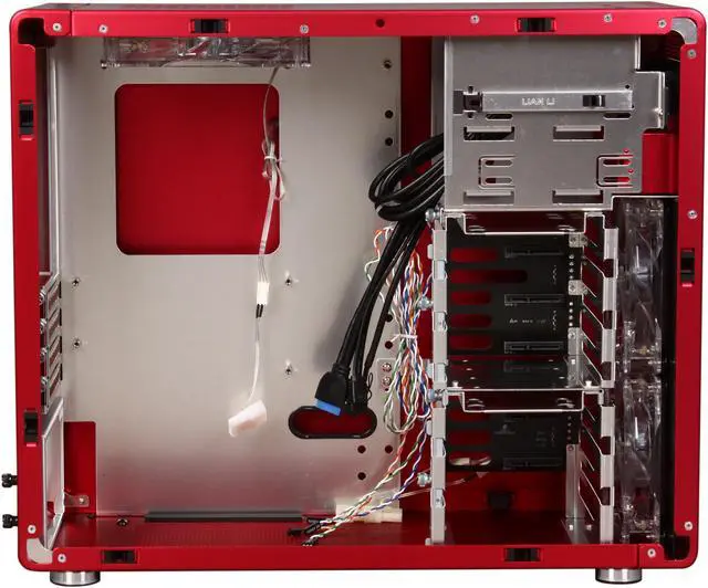 Alt view image 6 of 10 - LIAN LI PC-V600FR Red Aluminum Micro ATX Mini Tower Computer Case