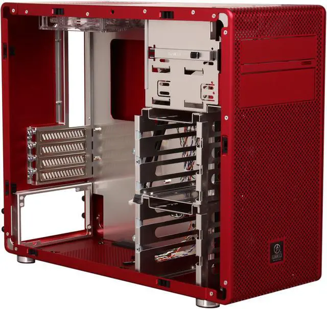 Alt view image 7 of 10 - LIAN LI PC-V600FR Red Aluminum Micro ATX Mini Tower Computer Case