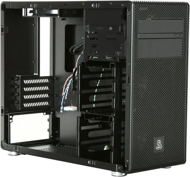 Alt view image 7 of 10 - LIAN LI PC-V600FX Internal Black Aluminum Micro ATX Mini Tower Computer Case
