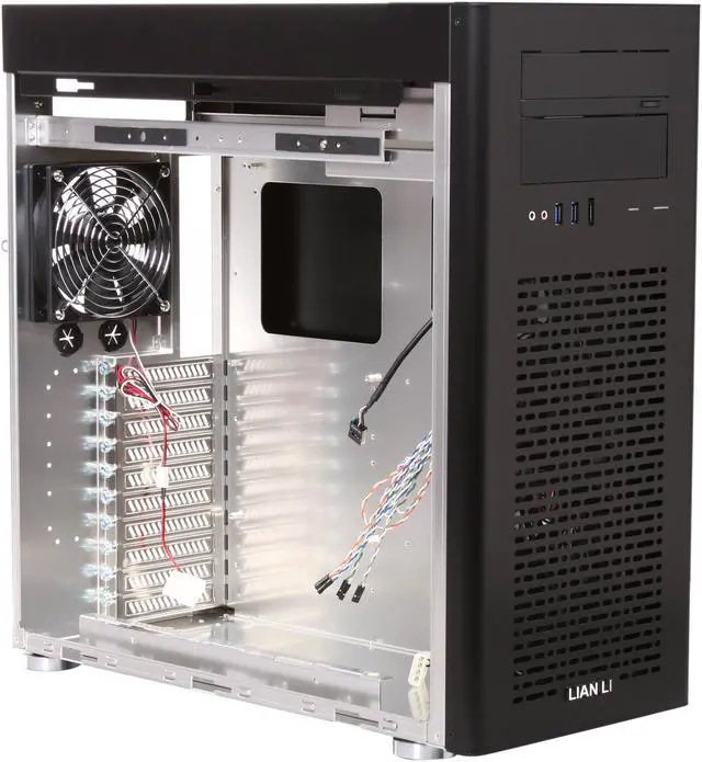 Alt view image 8 of 10 - LIAN LI PC-90 Black Aluminum ATX Full Tower Computer Case