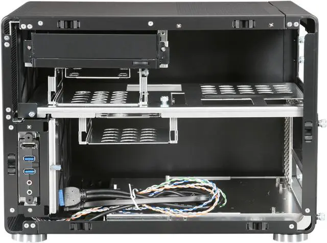 Alt view image 8 of 9 - LIAN LI Black Aluminum PC-V353B Micro ATX Media Center / HTPC Case
