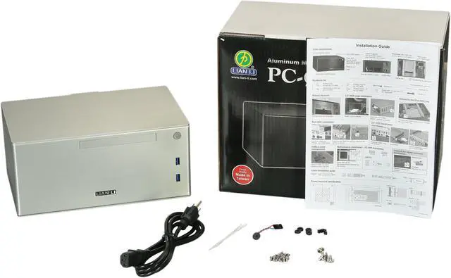 Alt view image 8 of 8 - LIAN LI Silver Aluminum PC-Q09FNA Mini ITX Media Center / HTPC Case