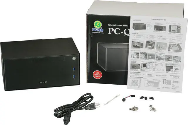Alt view image 8 of 8 - LIAN LI Black Aluminum PC-Q09FNB Mini ITX Media Center / HTPC Case