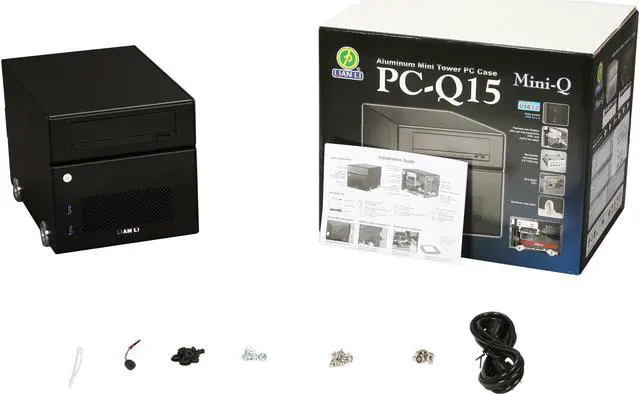 Alt view image 6 of 6 - LIAN LI Black Aluminum PC-Q15B Mini ITX Media Center / HTPC Case