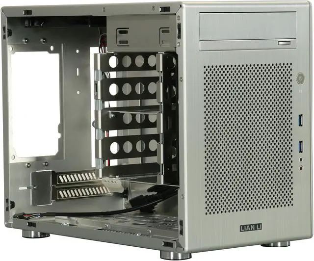 Alt view image 7 of 11 - LIAN LI Silver Aluminum PC-Q18A Mini ITX Media Center / HTPC Case