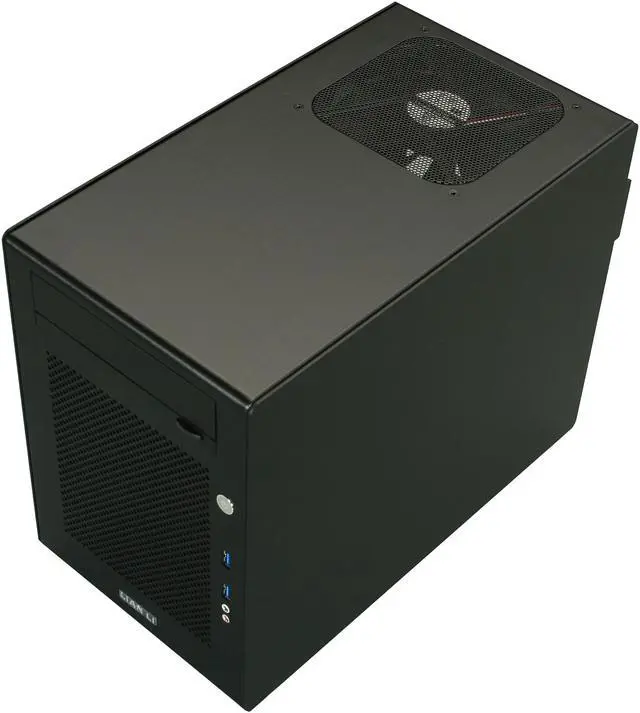 Alt view image 10 of 11 - LIAN LI Black Aluminum PC-Q18B Mini ITX Media Center / HTPC Case