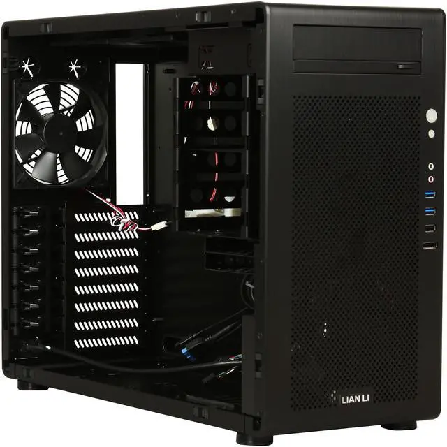 Alt view image 7 of 9 - LIAN LI PC-V700WX All Black Aluminum ATX Mid Tower Computer Case