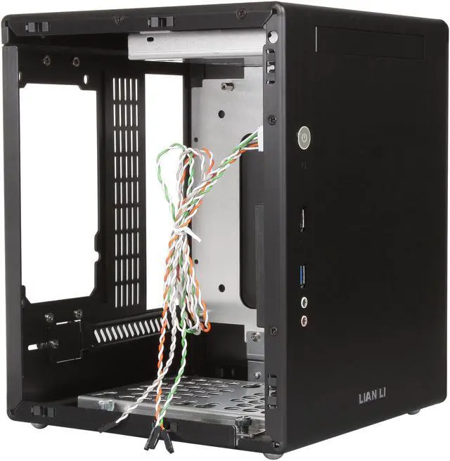 Alt view image 7 of 8 - LIAN LI PC-Q03B Black Aluminum Mini-ITX Tower Computer Case