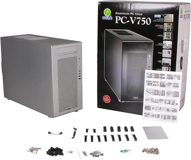 Alt view image 10 of 10 - LIAN LI PC-V750A Silver Aluminum ATX Full Tower Computer Case