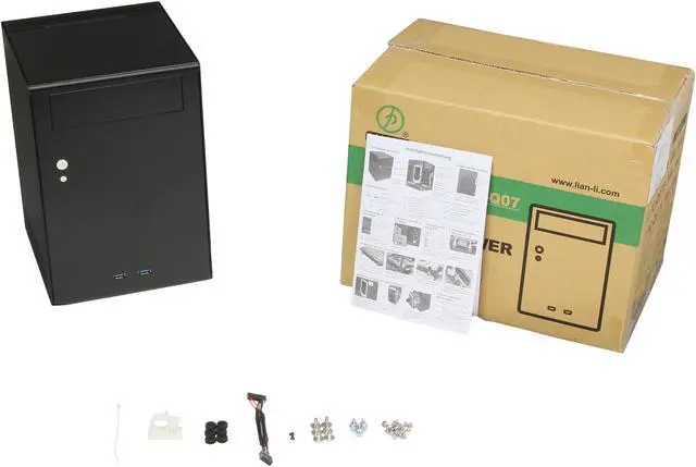 Alt view image 9 of 9 - LIAN LI PC-Q07B USB3.0 Black Aluminum Mini-ITX Tower Computer Case
